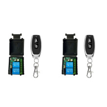 2X Télécommande RF 433 MHz DC6 V-30 V 2 Canaux, Relais RF, Interrupteur de Commande à Distance pour Moteur de Porte de Garage