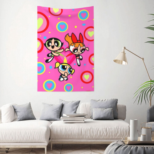 Ταπισερί τοίχου Powerpuff Girls Διακόσμηση υπνοδωματίου από πολυεστέρα 1