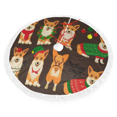 Weihnachtsbaumrock mit Fransen und Spitze, 91 cm (36 Zoll), Polyester 1