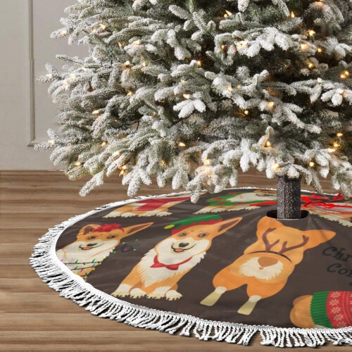 Weihnachtsbaumrock mit Fransen und Spitze, 91 cm (36 Zoll), Polyester 2
