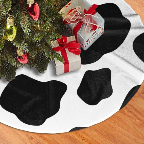 Weihnachtsbaumrock 122 cm (48 Zoll) mit Kuhmuster aus Polyester 2