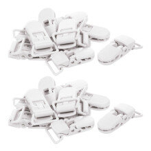 20 Pcs Bébé Enfants T-Forme en Plastique Sucette Clips Sucette Dummy Style Porte-Badge Blanc