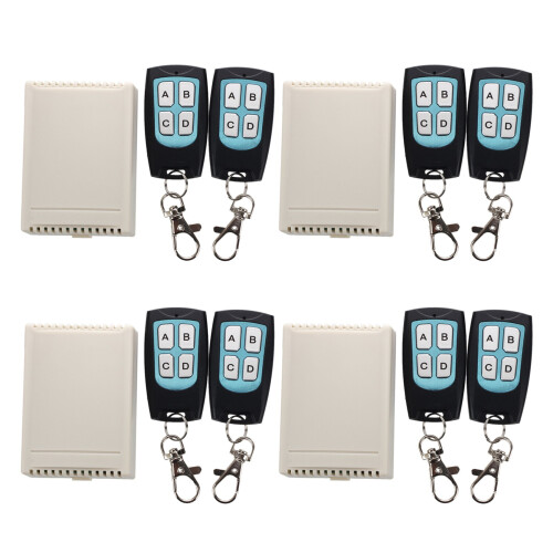4X  12V 4 Channel 200M Wireless RF Remote Control  2 Transmitter + Receiver