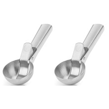2X Cuillère à Crème Glacée en Acier Inoxydable, Libération Facile à Déclencher, Cuillère à Crème Glacée ûrPoignée Antigel Confortable
