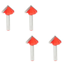 4X CNC Gravure V Bit 3D Bits Routeur Sculpture Outil de Coupe 90 Degrés 6mmx22mm