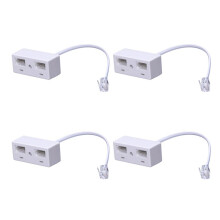 4X RJ11 Plug to Dual UK BT Telephone Socket Convertor