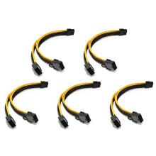 5X 18AWG 8Pin à Double 8Pin (6 + 2) Câble de Puissance GPU Câble de Puissance pour K80 M40 M60 P40 P100, 20CM