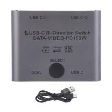 Bi Directional USB C  Splitter 8K USB C Switcher KVM 8K 60Hz 4K 144Hz Video for Multiple Source No USB C