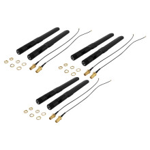 Dual Band WiFi 2.4GHz 5GHz 5.8GHz 8DBi RP-SMA Male Antenna & 20cm 8 Inch U.FL to RP-SMA Female Pigtail Cable 6-Pack