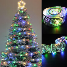 50-LED-Lichterkette, silberfarben, 5 m, batteriebetrieben