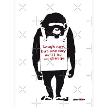 Kunstdruck im Banksy-Stil mit Affenmotiv – Graffiti-Poster „Lach jetzt!“