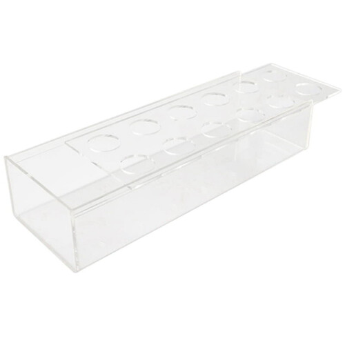 Vaso retangular de acrílico transparente para flores – 12 furos