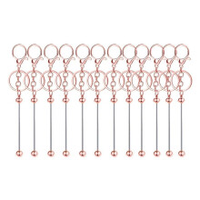 12 Pièces de Barres de Porte-Clés en Métal pour Perles, Pendentifs, Bijoux, Breloques, Bricolage, Fabrication de Porte-Clés, Cadeaux