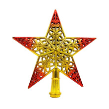 20 cm großer, goldroter Glitzerstern als Weihnachtsbaumspitze