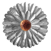 Decoração de parede em forma de flor de ferro, 26 cm