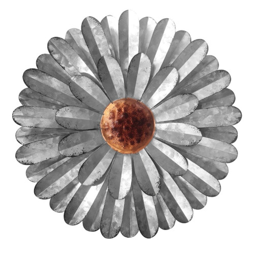 Decoração de parede em forma de flor de ferro, 26 cm