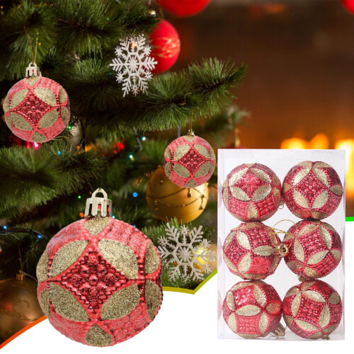 Black Christmas Baubles Set – 6pcs Shatterproof Tree