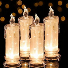 Lot de 8 bougies LED sans flamme, bougies piliers LED en promotion, piles incluses, décorations pour Halloween et Noël.