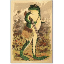 Vintage-Wandbild „Banjofrosch“, ungerahmte Leinwand, 40 x 60 cm