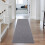 Textured washable hallway runner rug, neutral grey, 2 ft x 1