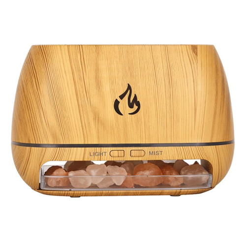 Salt Stone Aroma Air Humidifier Flame Colored Light NightLight Aromatherapy Essential Oil Diffuser AromatherapySprayer A