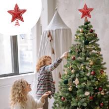 Christmas Tree Topper with Lights for Holiday Decoration