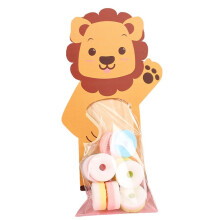Cartoon-Tier-Süßigkeitsbeutel, Geschenktüte, Niedlicher Hase, Löwe, Snack, Keksbeutel, Dschungel, Geburtstagsparty, Babyparty, Dekoration A