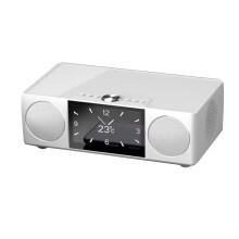 Video Speaker Theater K-Song Record Sound Music System with AUX USB TF Alarm Clock Fm Radio LED Display White