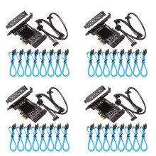 4X PCIE Card 8 Port, 6Gbps 3.0 PCIe Card, PCIe to Controller Expansion Card, Upport 8 3.0 Devices