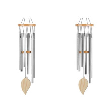 2X Wind Chimes for Outside, with S Hook DIY Wood Pendant Garden Wind Chime Home Decor Wind Chimes