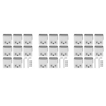 Glass Clamp 8-10mm 24 PCS Stainless Steel 304 Glass Clamps Adjustable Glass Bracket Flat Back for Balustrade Staircase