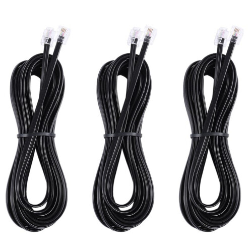 3X RJ11 6P4C Telefonkabelkabel ADSL Modem 5 Meter