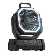 10000 MAh Akku-Ventilator, Wiederaufladbar, mit Haken und Hellem LED-Licht, Fernbedienung, Timer, Automatische Oszillation, Kabelloser Ventilator A