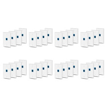8X 4x Cat6 Ethernet Wall Plate Outlet 1 Port RJ45 Network Female to Female Wall Coupler Jack Plate White &