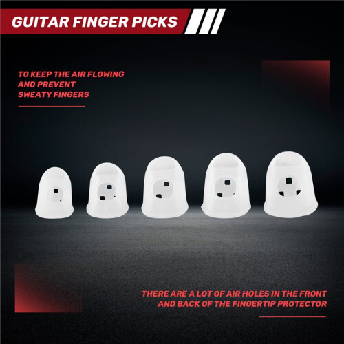 40 Pcs Fingertip Protectors, 5 Sizes Ukulele Finger Caps,for Guitar Ukulele Stringed Instruments 1