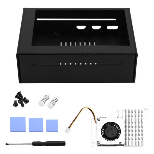 For Raspberry Pi 5 Metal Case Protection - with Heatsink, 3.5-Inch Touch Screen Installation