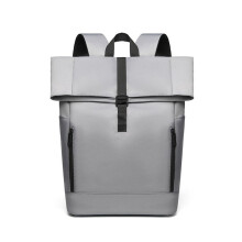 Bolsa de Ombro com Tampa Enrolável Bolsa de Lazer Empresarial Bolsa de Ombro com Tampa Enrolável Cinza