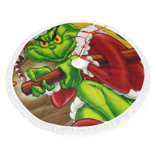 Weihnachtsbaumrock mit Fransen und Spitze, 122 cm, Polyester 1