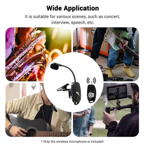 2.4G Professional Wireless Microphone System for Trumpets, Plug & , 160ft Range, Wireless Receiver and Transmitter 1