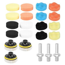 25-Pack 3-Tums Polerkuddar Sammansatta Bilpolerare Svampbuffertkuddar Set med M10 Borradapter