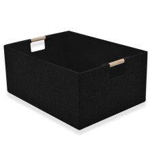 Contenitore Portaoggetti Rettangolare Cestini Durevoli per Riporre Gli Oggetti Cestino Portaoggetti Pieghevole Decorativo con Maniglie nel legno A