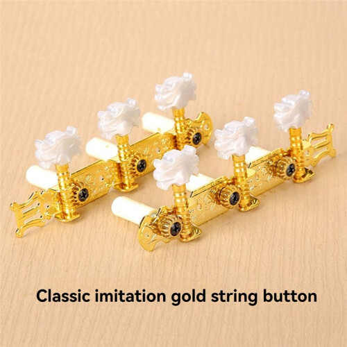 2 Sets of Classical-Gold-Proof Knobs White-Headed Classical Guitar String Buttons Guitar Tuning Guitar Accessories 1