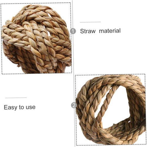 8pcs Handmade Woven Napkin Rings Decorative Holders for Dining Table Party Wedding Holiday Event Table Setting Rustic 2