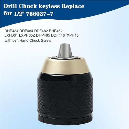 Versatile 1/2" Keyless Chuck Replacement for  and  Drills, Fits Multiple Models 1
