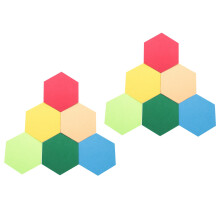 12 Pack Hexagon  Pin Board Self Adhesive Bulletin Memo Photo Cork Boards with 12 Pushpins 5.5 x 5 x 0.2 Inches