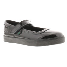 Kickers Girls School Shoes Tovni Brogue mj Touch Fastening black UK Size