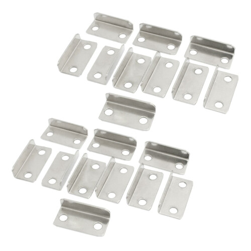 20 Pcs Home Office Silver Tone Metal Right Angle Drawer Lock Strike Plate