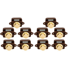10Pcs Keyless Push Button Catch Door Knob Lock for RV Caravan Cabinet Boat Motor Home Cupboard, Brown Gold