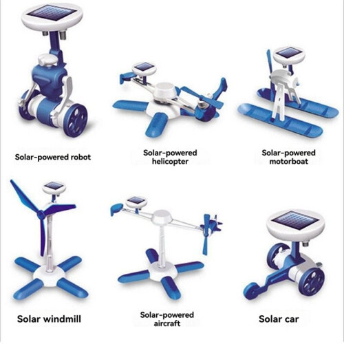 6-in-1 Solar Science Set Educational DIY Robot Kit Light Powered Toys, Multiple Assembly Shapes 1
