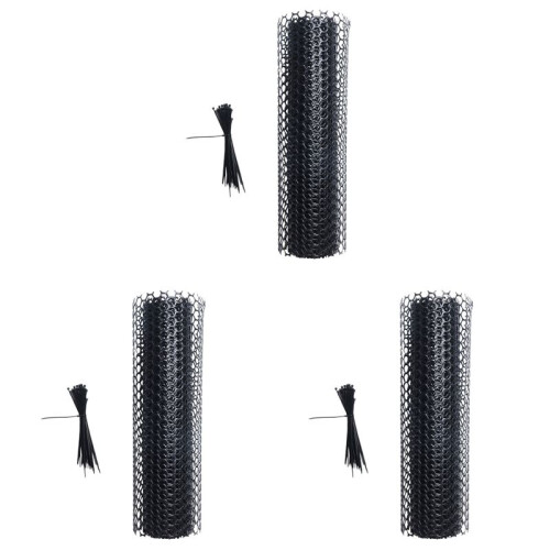 3X Reusable Plastic Chicken Wire Fence Mesh  Durable Hexagonal Mesh DIY Project(Black)